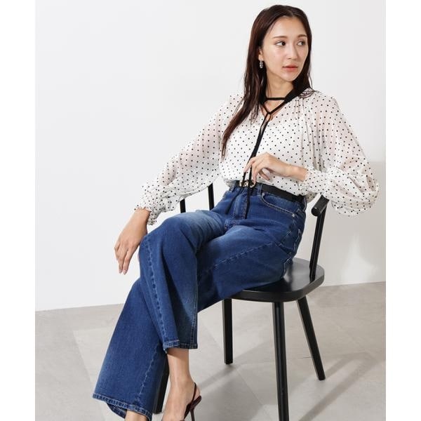 ピンキー＆ダイアン（PINKY&DIANNE）/ドットフロッキーブラウス