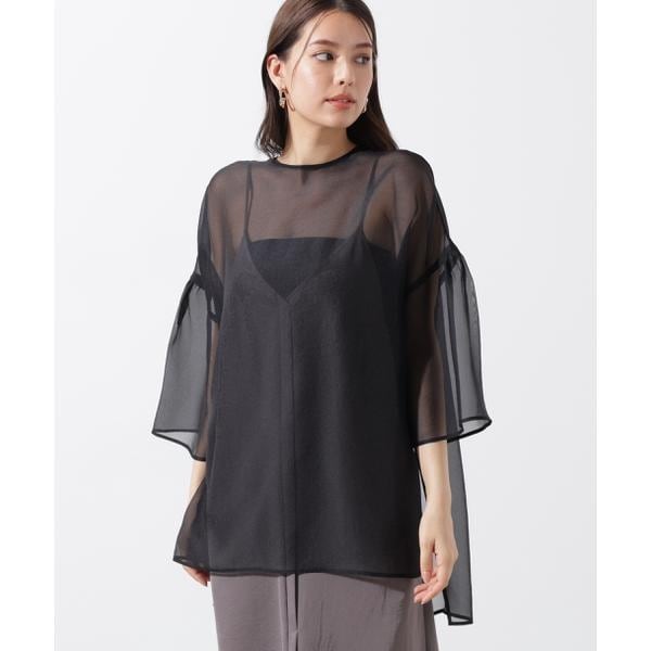 ピンキー＆ダイアン（PINKY&DIANNE）/ボリュームスリーブシアーブラウス