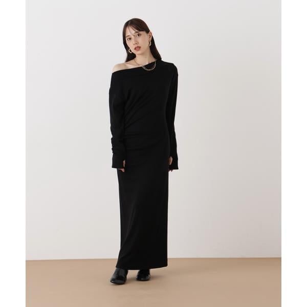 ピンキー＆ダイアン（PINKY&DIANNE）/◆ウールジャージタックドレープロングワンピース