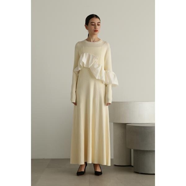 ジル スチュアート（JILL STUART）/アシンメトリーラッフルニットワンピースの通販は