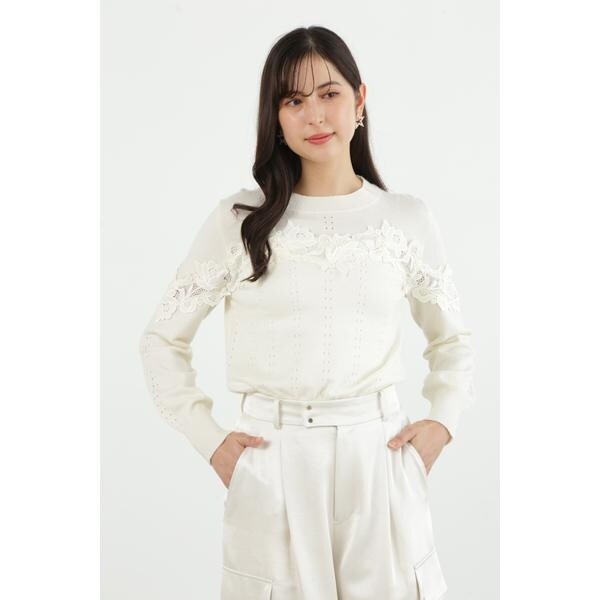 ジル スチュアート（JILL STUART）/◆レースコンビハイゲージニットの通販は