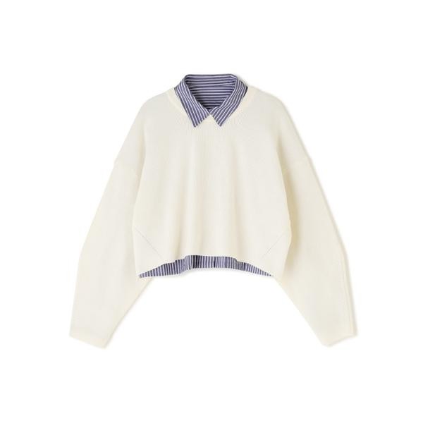 ナチュラルビューティーベーシック（NATURAL BEAUTY BASIC）/クロップドニット＆シャツセット23AW