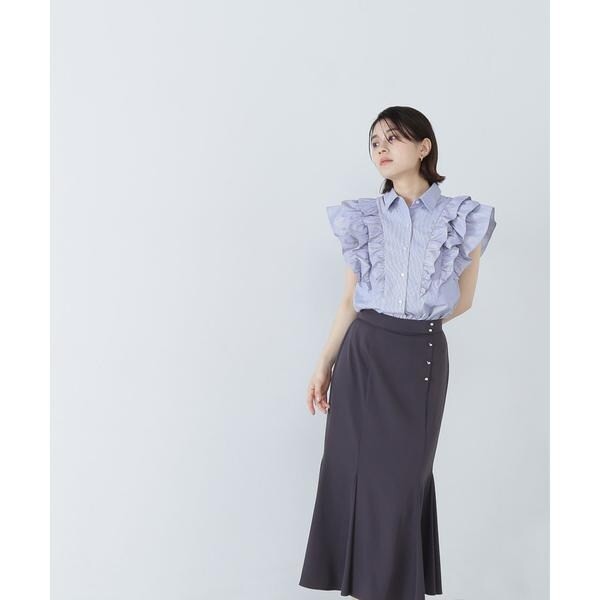 ナチュラルビューティーベーシック（NATURAL BEAUTY BASIC）/ゴールドボタンマーメイドスカートの通販は