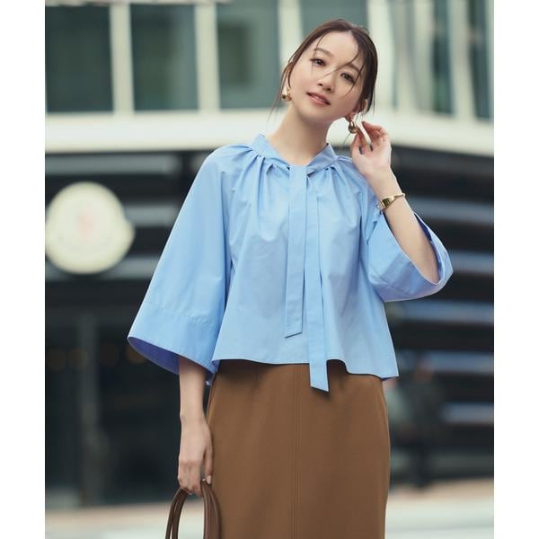 ナチュラルビューティーベーシック（NATURAL BEAUTY BASIC）/テントラインボウブラウス