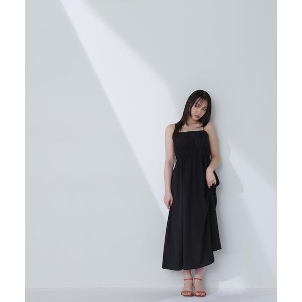 新品NATURAL BEAUTY BASIC ギャザーデザインキャミワンピース NATURAL BEAUTY BASIC｜ギャザーデザインキャミワンピース