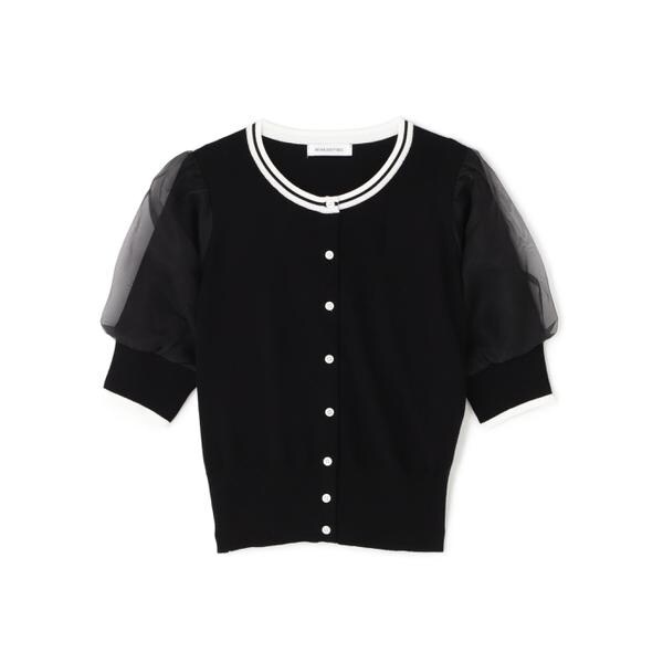 ナチュラルビューティーベーシック（NATURAL BEAUTY BASIC）/バイカラーオーガンスリーブカーディガン_3