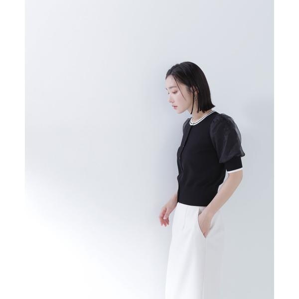 ナチュラルビューティーベーシック（NATURAL BEAUTY BASIC）/バイカラーオーガンスリーブカーディガン_5