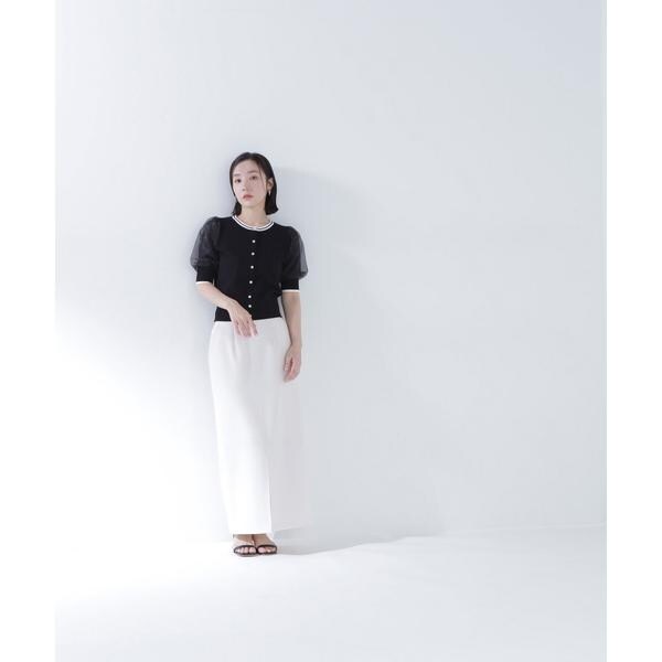 ナチュラルビューティーベーシック（NATURAL BEAUTY BASIC）/バイカラーオーガンスリーブカーディガン_10