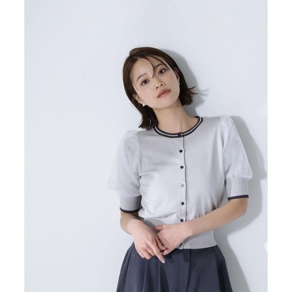 ナチュラルビューティーベーシック（NATURAL BEAUTY BASIC）/バイカラーオーガンスリーブカーディガン_14