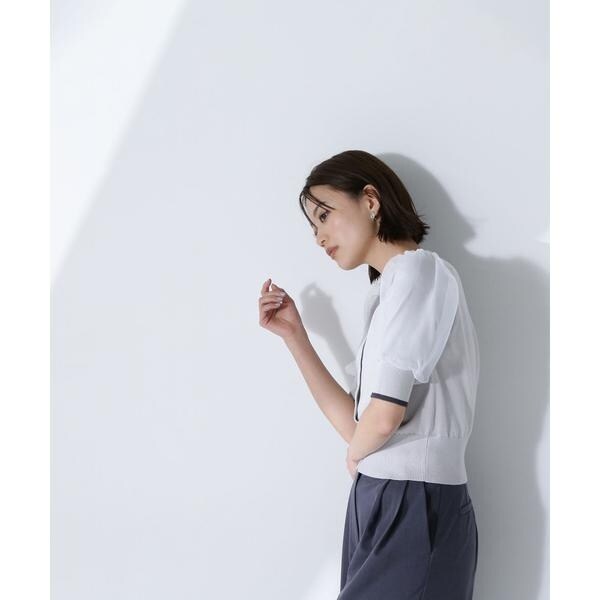ナチュラルビューティーベーシック（NATURAL BEAUTY BASIC）/バイカラーオーガンスリーブカーディガン_16