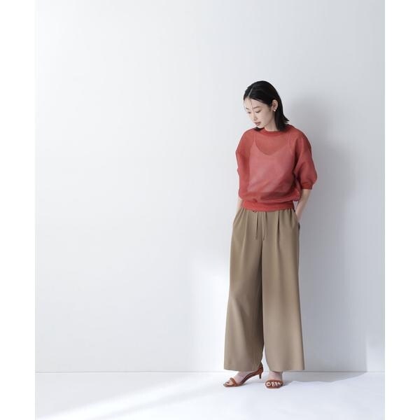 ナチュラルビューティーベーシック（NATURAL BEAUTY BASIC）/リネンライクリボンイージーワイドパンツ