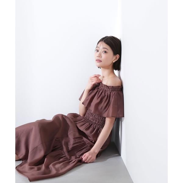 ナチュラルビューティーベーシック（NATURAL BEAUTY BASIC）/シアーオフショルワンピース*
