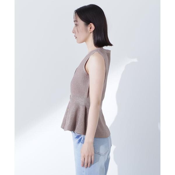 【NATURAL BEAUTY BASIC】ツイーディーペプラムニットジレ NATURAL BEAUTY BASIC｜ツイーディーペプラムニットジレ