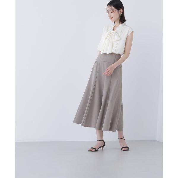 ナチュラルビューティーベーシック（NATURAL BEAUTY BASIC）/サテンパイピングフレアスカート