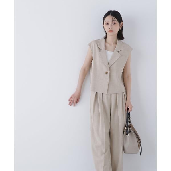 【美品】 NATURAL BEAUTY BASICベージュ セットアップ L NATURAL BEAUTY BASIC ベージュ セットアップ