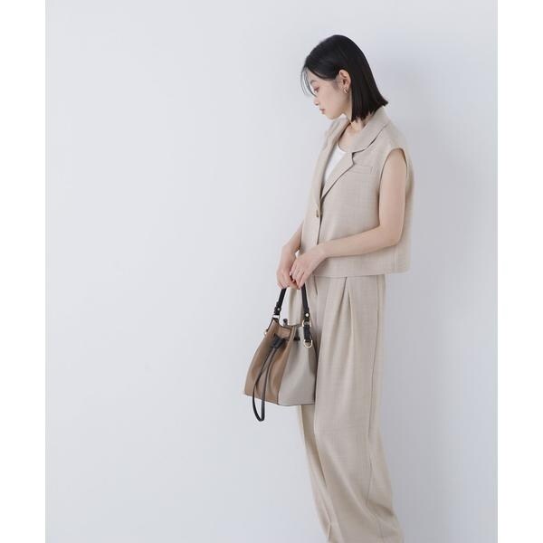 【美品】 NATURAL BEAUTY BASICベージュ セットアップ L&M ナチュラルビューティーベーシック NATURAL BEAUTY BASIC ＜Oggi