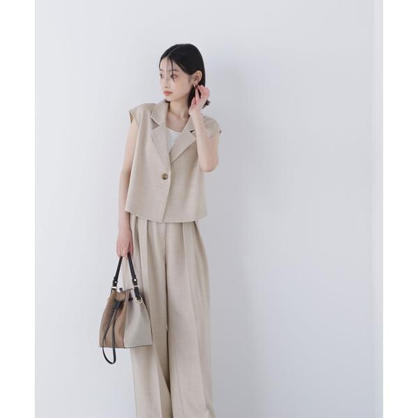 【美品】 NATURAL BEAUTY BASICベージュ セットアップ L&M ナチュラルビューティーベーシック NATURAL BEAUTY BASIC