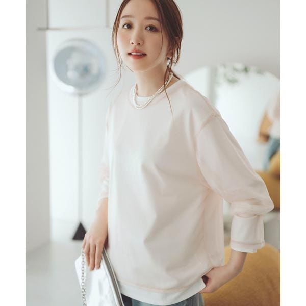 ナチュラルビューティーベーシック（NATURAL BEAUTY BASIC）/シアーレイヤードカットソー