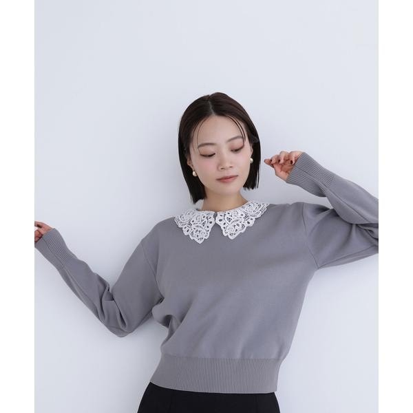 ナチュラルビューティーベーシック（NATURAL BEAUTY BASIC）/レースカラーフォルムニット