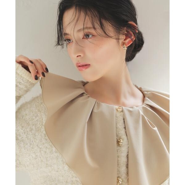 ナチュラルビューティーベーシック（NATURAL BEAUTY BASIC）/デザインラッフルブラウス