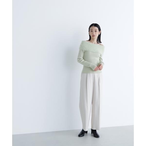 ナチュラルビューティーベーシック（NATURAL BEAUTY BASIC）/メタルディティールタックワイドパンツ