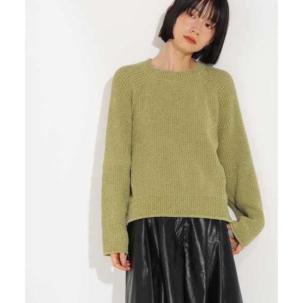 ナチュラルビューティーベーシック（NATURAL BEAUTY BASIC）/スパンコールモールニット