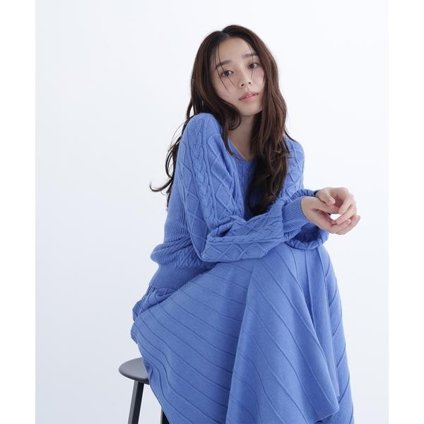 ナチュラルビューティーベーシック（NATURAL BEAUTY BASIC）/ケーブルニットセットアップ