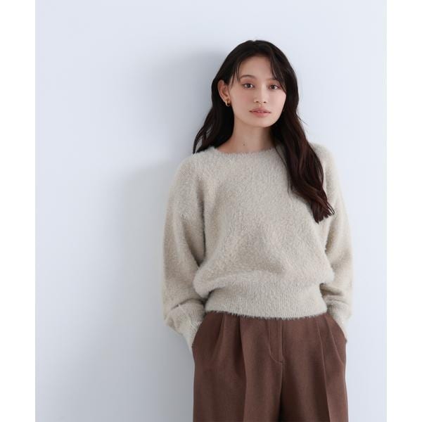 ナチュラルビューティーベーシック（NATURAL BEAUTY BASIC）/スパンコールフェザーニット