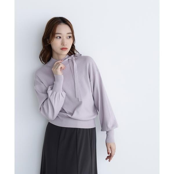 ナチュラルビューティーベーシック（NATURAL BEAUTY BASIC）/サイドナローリボンニット