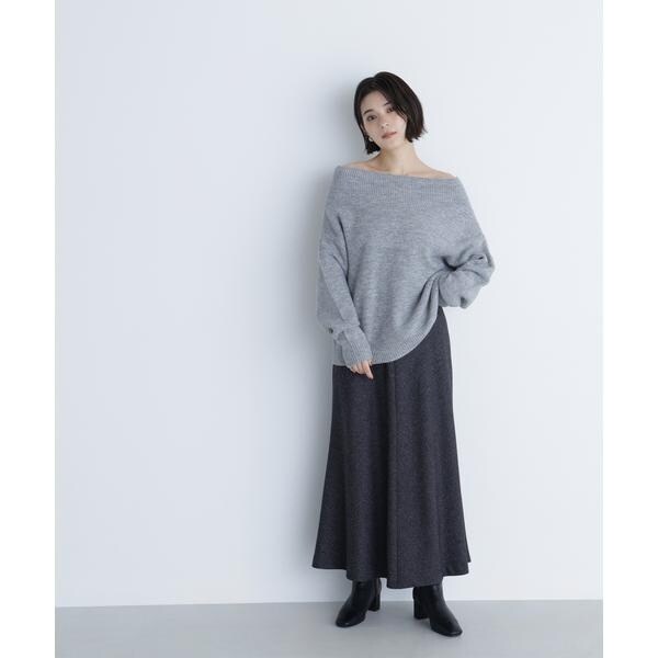 ナチュラルビューティーベーシック（NATURAL BEAUTY BASIC）/ネップツイードナロースカート