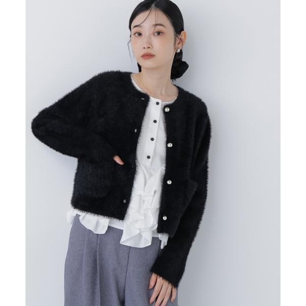 ナチュラルビューティーベーシック（NATURAL BEAUTY BASIC）/シャギーニットジャケット_1