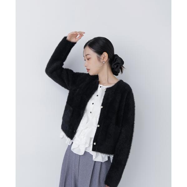 ナチュラルビューティーベーシック（NATURAL BEAUTY BASIC）/シャギーニットジャケット_4