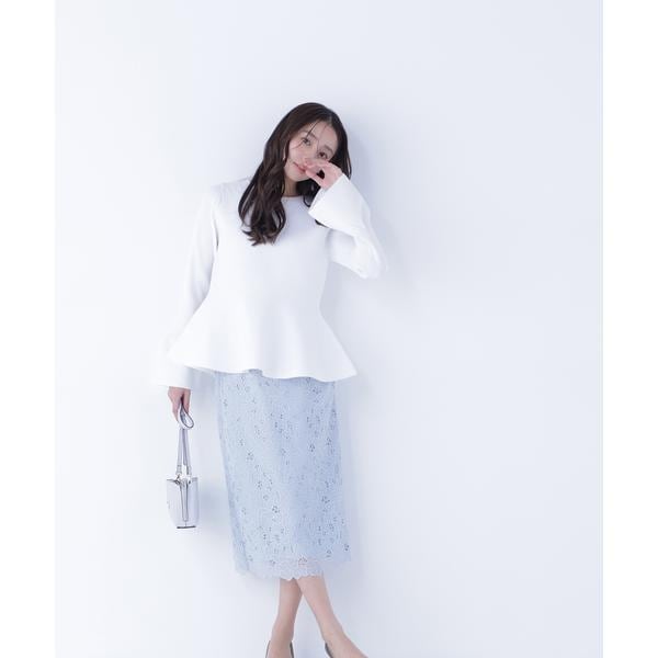 ナチュラルビューティーベーシック（NATURAL BEAUTY BASIC）/フラワーレースタイトスカート