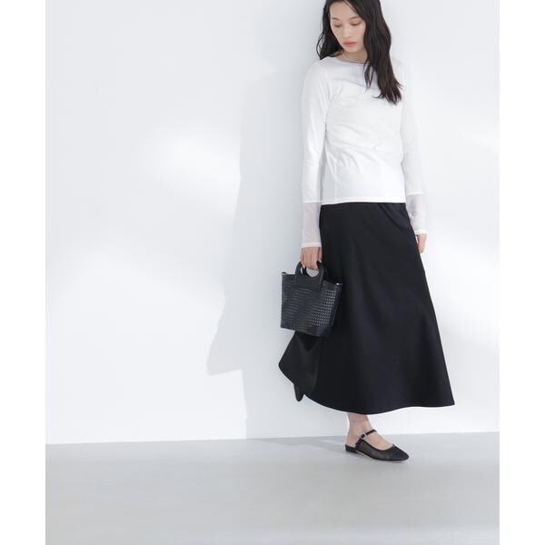 ナチュラルビューティーベーシック（NATURAL BEAUTY BASIC）/バイアスサテンナロースカート_11
