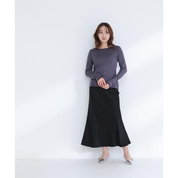 ナチュラルビューティーベーシック（NATURAL BEAUTY BASIC）/バイアスサテンナロースカート_16