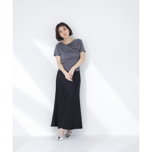 ナチュラルビューティーベーシック（NATURAL BEAUTY BASIC）/バイアスサテンナロースカート_19