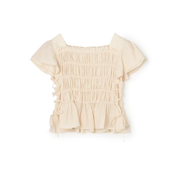 【新品未使用】NATURAL BEAUTY BASICレースアップフリルブラウス ナチュラルビューティーベーシック（NATURAL BEAUTY BASIC）/レース