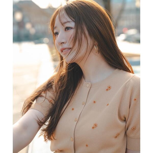 ナチュラルビューティーベーシック（NATURAL BEAUTY BASIC）/フラワービーズカーディガン