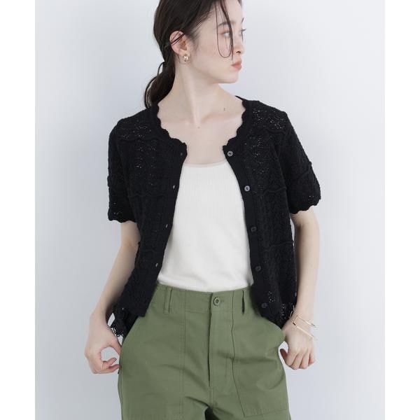 ナチュラルビューティーベーシック（NATURAL BEAUTY BASIC）/〈N．〉レースドッキング透かし編みカーディガン_7