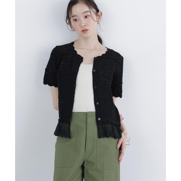 ナチュラルビューティーベーシック（NATURAL BEAUTY BASIC）/〈N．〉レースドッキング透かし編みカーディガン_11