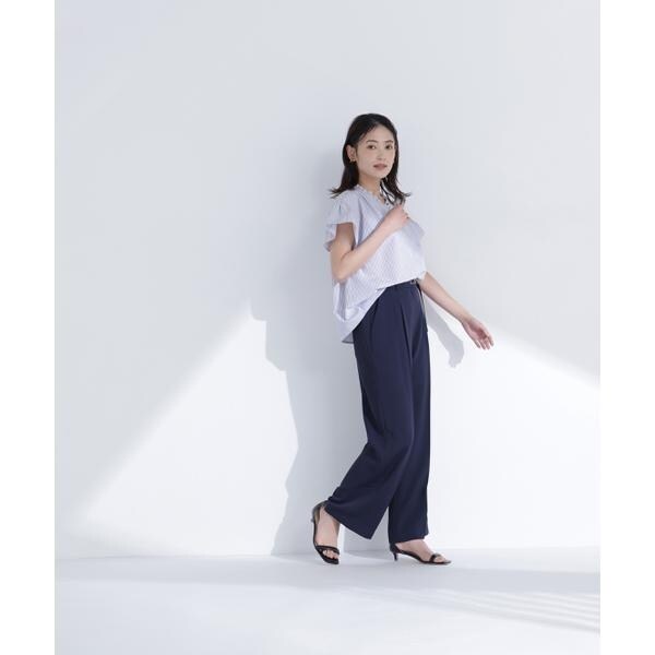 ナチュラルビューティーベーシック（NATURAL BEAUTY BASIC）/ストライプフリルネックブラウス_6