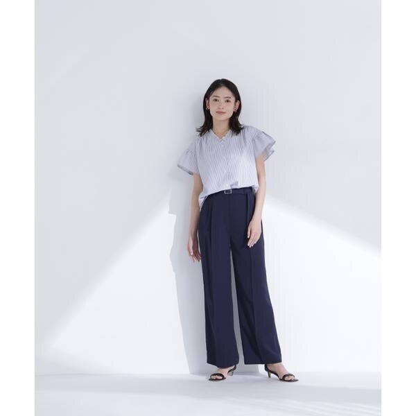 ナチュラルビューティーベーシック（NATURAL BEAUTY BASIC）/ストライプフリルネックブラウス_8