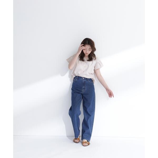 ナチュラルビューティーベーシック（NATURAL BEAUTY BASIC）/ストライプフリルネックブラウス_13