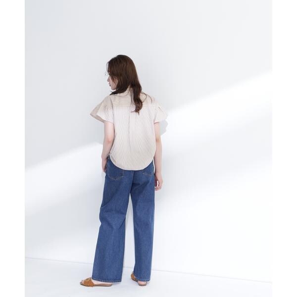 ナチュラルビューティーベーシック（NATURAL BEAUTY BASIC）/ストライプフリルネックブラウス_15