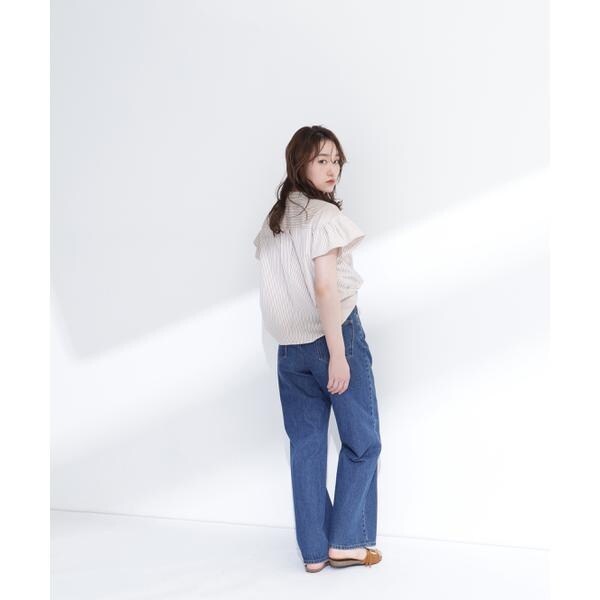 ナチュラルビューティーベーシック（NATURAL BEAUTY BASIC）/ストライプフリルネックブラウス_17