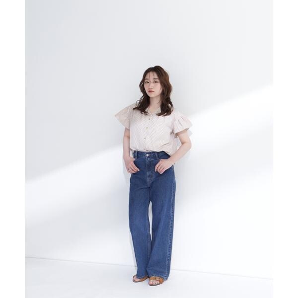 ナチュラルビューティーベーシック（NATURAL BEAUTY BASIC）/ストライプフリルネックブラウス_19