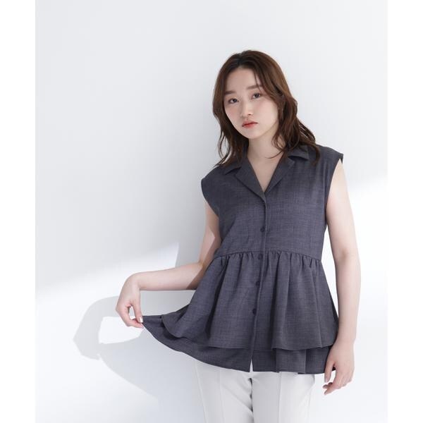 ナチュラルビューティーベーシック（NATURAL BEAUTY BASIC）/ティアードペプラムジレ
