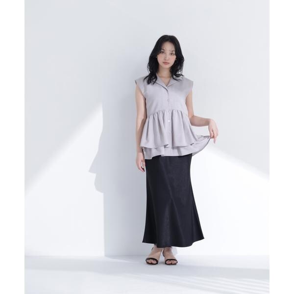 ナチュラルビューティーベーシック（NATURAL BEAUTY BASIC）/ティアードペプラムジレ