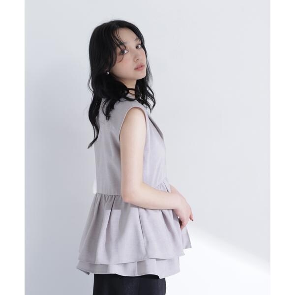 ナチュラルビューティーベーシック（NATURAL BEAUTY BASIC）/ティアードペプラムジレ