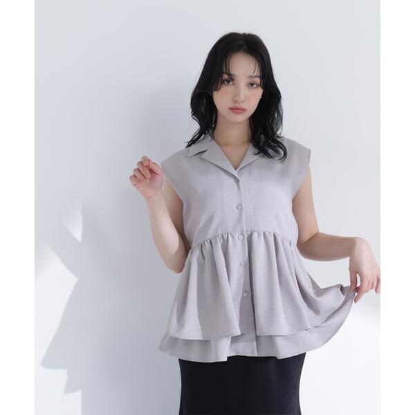 ナチュラルビューティーベーシック（NATURAL BEAUTY BASIC）/ティアードペプラムジレ